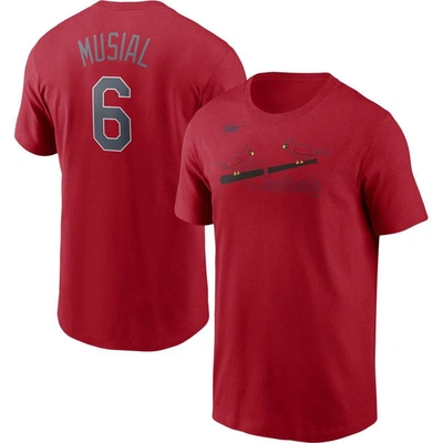 Nike Men's  Stan Musial Red St. Louis Cardinals Cooperstown Collection Name And Number T-shirt