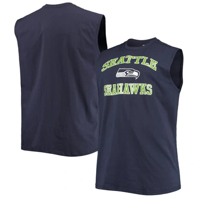 Profile College Navy Seattle Seahawks Big & Tall Muscle Tank Top
