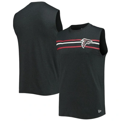 New Era Heathered Black Atlanta Falcons Brushed Sleeveless Tank Top