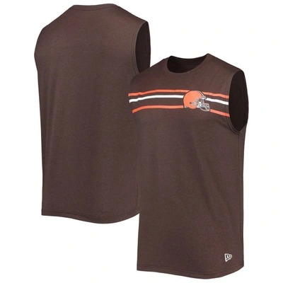 New Era Brown Cleveland Browns Brushed Sleeveless Tank Top
