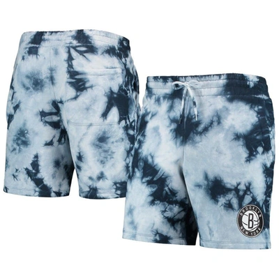 New Era Blue Brooklyn Nets Fleece Tie-dye Shorts