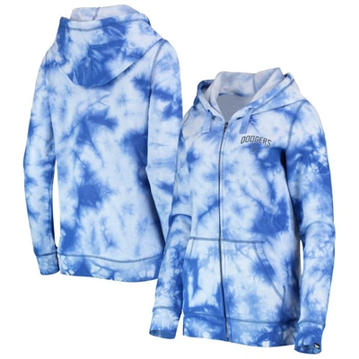 New Era Women's  Royal Los Angeles Dodgers Tie-dye Full-zip Hoodie