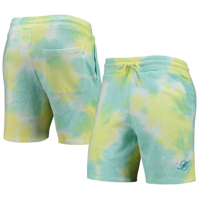 New Era White Miami Dolphins Tie-dye Shorts