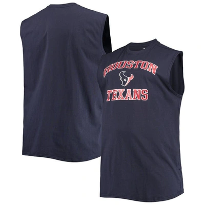Profile Men's Navy Houston Texans Big And Tall Muscle Tank Top