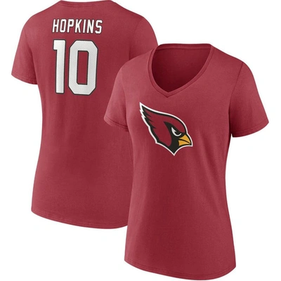 Fanatics Branded Deandre Hopkins Cardinal Arizona Cardinals Player Icon Name & Number V-neck T-shirt