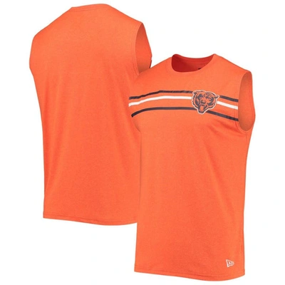 New Era Orange Chicago Bears Brushed Sleeveless Tank Top