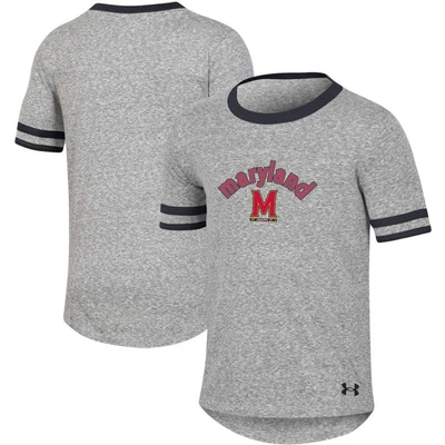 Under Armour Kids' Girls Youth  Heathered Grey Maryland Terrapins Siro Slub Novelty T-shirt