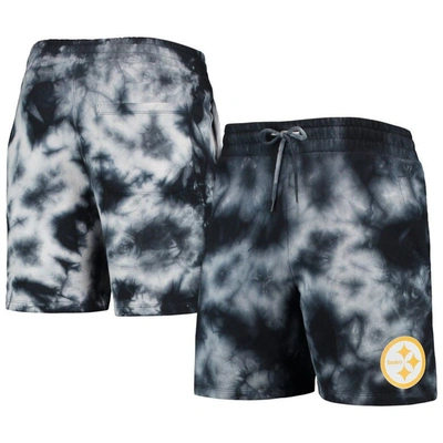 New Era Black Pittsburgh Steelers Tie-dye Shorts