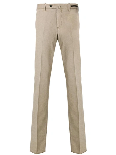 Pt01 Slim Fit Trousers In Brown