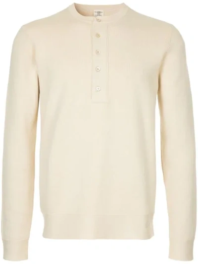 Kent & Curwen Long Sleeved Sweatshirt In Neutrals