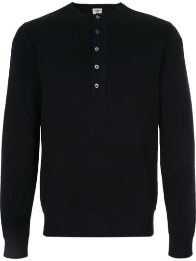 Kent & Curwen Half Buttoned Sweatshirt In Blue