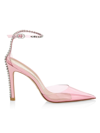 Stuart Weitzman Stuart Glam Pvc Embellished Ankle-strap Pumps In Light Pink