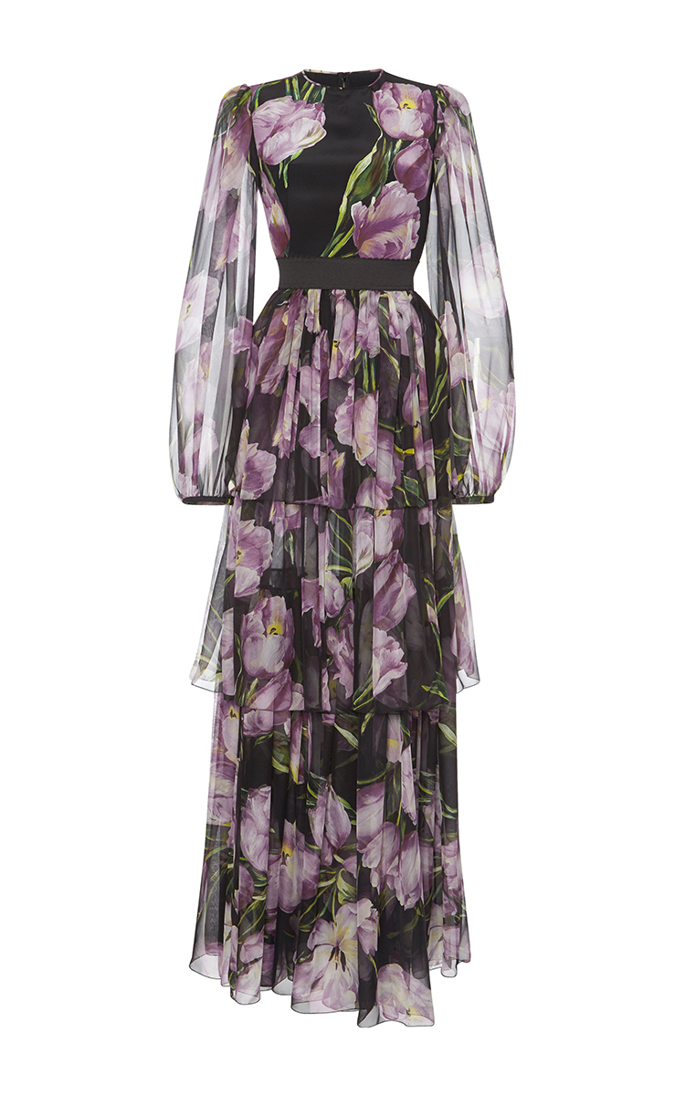 Dolce & Gabbana Floral Printed Gown In Tulip.lilla.f.eero | ModeSens