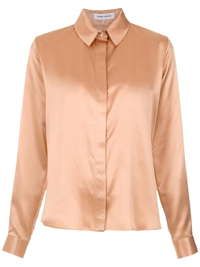 Gloria Coelho Silk Classic Shirt In Brown