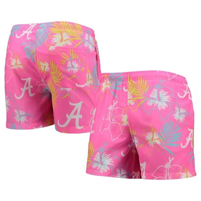 Foco Pink Alabama Crimson Tide Neon Floral Swim Trunks