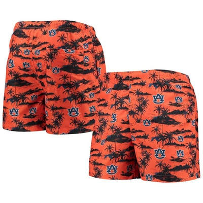 Foco Orange Auburn Tigers Island Palm Swim Trunks