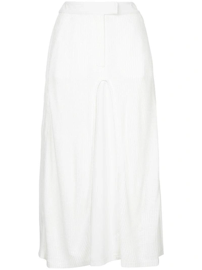 Elaidi Pleated Midi Skirt In White