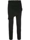 Elaidi Draped Skinny Trousers In Black