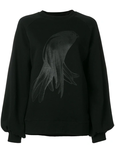 Ioana Ciolacu Oversized Printed Sweatshirt In Black