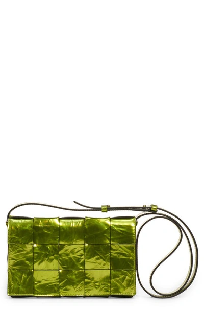 Bottega Veneta Intrecciato Leather Crossbody Bag In Chlorophyll