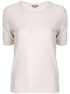 N•peal Crew-neck Organic Cashmere T-shirt In Neutrals