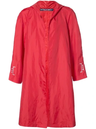 A-cold-wall* Hooded Raincoat In Red