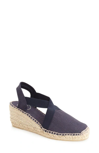 Toni Pons 'ter' Slingback Espadrille Sandal In Navy Linen