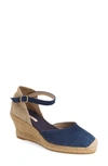 Toni Pons Womens Suede Espadrilles Wedges In Navy Suede