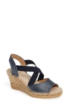Toni Pons Sol Wedge Espadrille Sandal In Navy Fabric