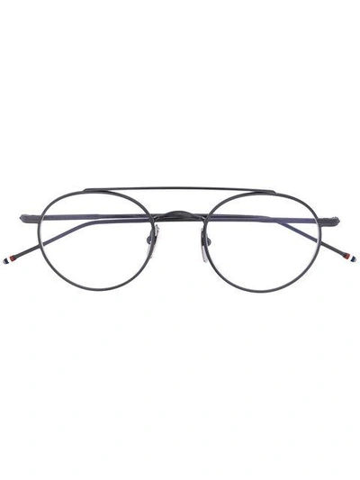 Thom Browne Round Frame Glasses In Grey