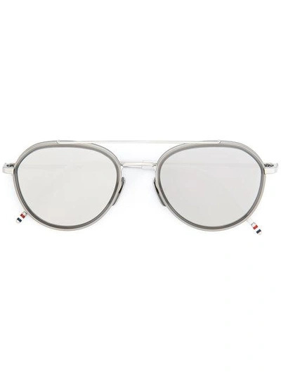 Thom Browne Round-frame Sunglasses In Grey