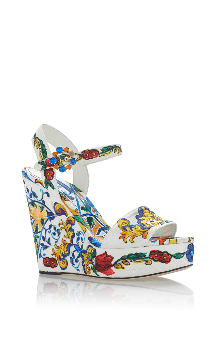 Dolce & Gabbana Maiolica Tile Platform Heels | ModeSens