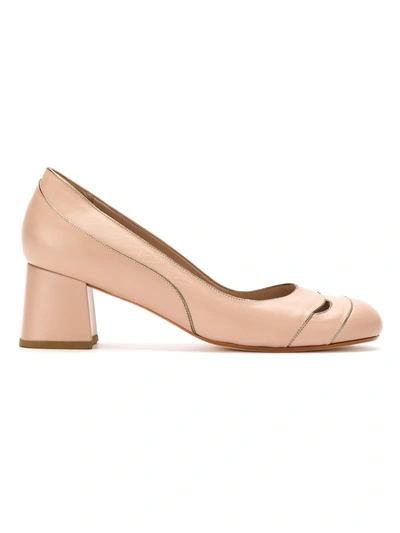 Sarah Chofakian Leather Pumps In Neutrals
