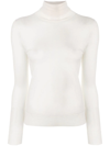 N•peal Funnel-neck Cashmere Jumper In White