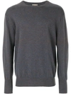 N•peal The Oxford Round Neck 1ply Jumper In Blue