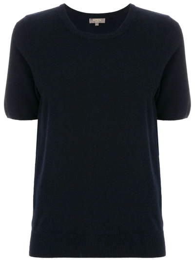 N•peal Cashmere Round-neck T-shirt In Blue