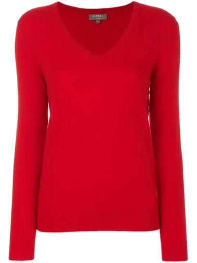 N•peal V-neck Jumper In Red