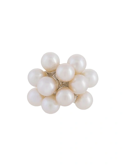 E.m. Pearl Cluster Stud Earring In White