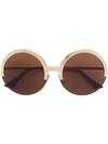 Marni Eyewear Round Half Frame Sunglasses In Brown