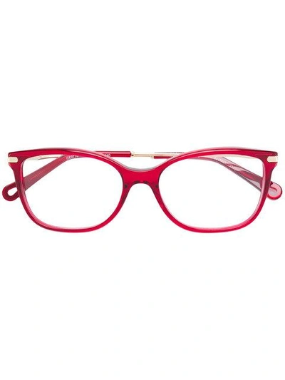 Chloé Framed Eye Glasses In Red