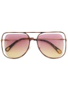 Chloé Floating Frame Sunglasses In Metallic
