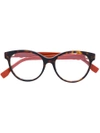 Fendi Round-frame Glasses With Studs In Black