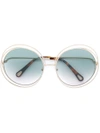 Chloé Carlina Round-frame Sunglasses In Metallic