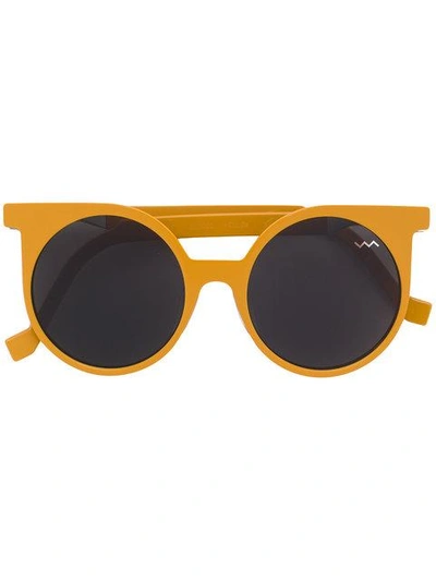 Vava Round Frame Pointed Sunglasses In Yellow