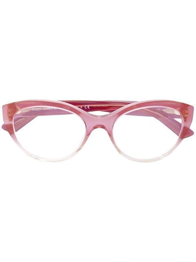 Dolce & Gabbana Oval Frame Glasses In Pink