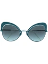 Fendi Eyewear Oversized Cat Eye Sunglasses - Green