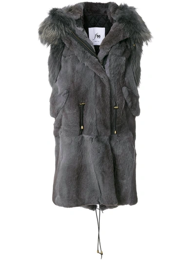 Furs66 Long Gilet - Grey