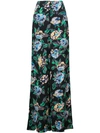 Diane Von Furstenberg Printed Wide Leg Pants In Black