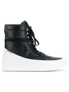 Newams Hi-top Lace Up Sneakers - Black