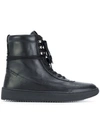 Newams Hi-top Lace Up Sneakers - Black